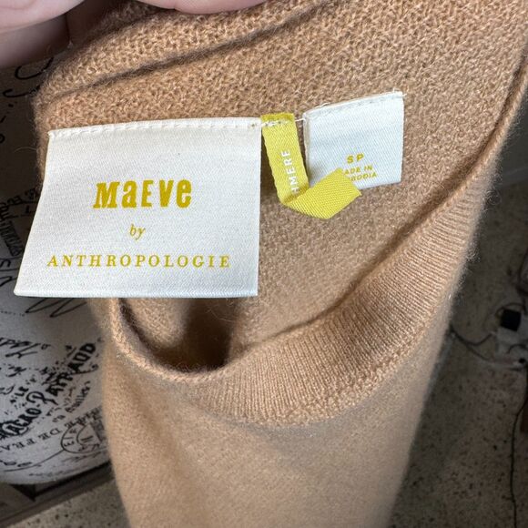Anthropologie Maeve The Shea Oversized Boxy Cashmere Sweater  Sz PS Quiet Luxury - Picture 7 of 9